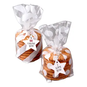 Cookie Packaging Bag Transparent OPP Plastic Candy Bag with Custom Printing Cookie Plastic Bag