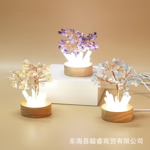 Natural Crystal Money Tree Night Light <b>Led</b> Ambient Light Decor USB Powered Tap Control Home Decoration - Product Image 4
