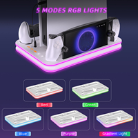 Base d'éclairage RVB Support de refroidissement et de charge pour ventilateur à 3 niveaux pour PS5 Pro