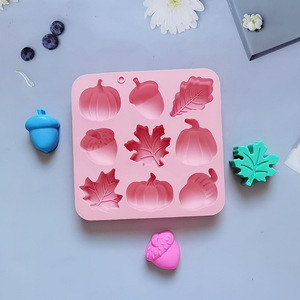 9 cavité <span class=keywords><strong>feuille</strong></span> pin noix citrouille chocolat bonbons Biscuit moules bricolage à la main gâteau Silicone moules <span class=keywords><strong>automne</strong></span> motif gâteau moules sans BPA - Product Image 5