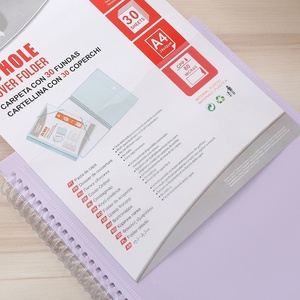 Bán buôn A4 30 sheets chèn nhựa xoắn ốc thư mục cuộn dây chất lượng cao không thấm nước PP thư mục trình bày - Product Image 3