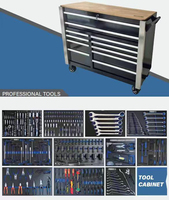 Coffre de rangement d'outils de garage à 11 tiroirs, robuste, 377 pièces, chariot à outils roulant, établi
