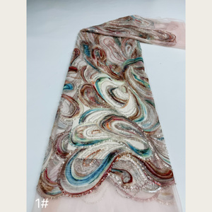 <span class=keywords><strong>Tela</strong></span> de Tul Transparente con Lentejuelas Multicapa y Apliques <span class=keywords><strong>3D</strong></span> de Arte Fluido Abstracto Vertical <span class=keywords><strong>para</strong></span> Vestidos de Lujo y Cheongsam Chino - Product Image 1