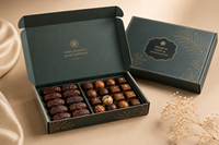 Boîte Cadeau de Luxe Ramadan en Chocolat avec Lamination Mate et Doublure en Mousse, Emballage Personnalisé pour Dattes, Cadeaux Aïd Moubarak Réutilisables