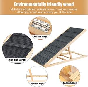 Houten Pet Ramp Indoor Milieuvriendelijk Verstelbare Hoogte Hond Opritten Opvouwbare Stevige Houten Pet Ramp Trappen - Product Image 4