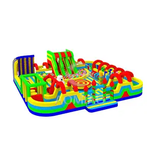 Pabrik raksasa tempat bermain anak luar ruangan hiburan tiup taman bermain olahraga untuk tanah
