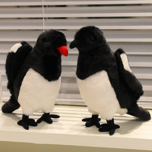 Jouet en peluche personnalisé de <span class=keywords><strong>pie</strong></span> réaliste de dessin animé, jouet d'oiseau en peluche, poupée animal de confort de conception d'ODM - Product Image 5