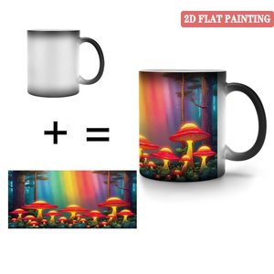 Heat Transfer Art Craft Blank Mug Frosted Black 11oz <b>Ceramic</b> Heat Sensitive Gift <b>Cup</b> - Product Image 4