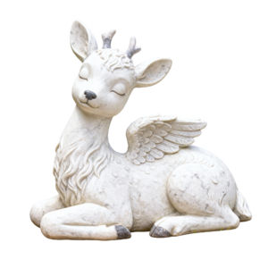 Estatua Conmemorativa de Ángel Animal de Resina, Figura de Ciervo Durmiendo de Poliresina Personalizada para Decoración de Jardín al Aire Libre - Product Image 1