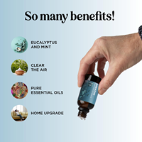 Mélange d'huiles essentielles rafraîchissantes pour la respiration avec eucalyptus, menthe poivrée, arbre à thé et menthe pour diffuseurs, aromathérapie pour la maison et la douche