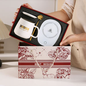 Hadiah cangkir, kontrol suhu 55 derajat panas kopi keramik set hadiah listrik pengisian cangkir hangat hadiah pernikahan untuk tamu - Product Image 6