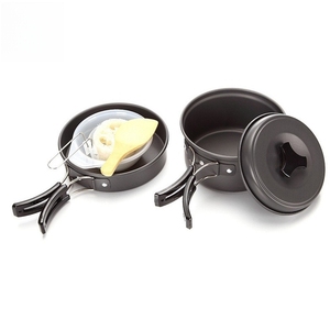 Juego de Utensilios de Cocina Portátiles de Aleación de Aluminio para Acampar, Juego de Ollas y Sartenes Ligeras para Cocinar al Aire Libre con Mango Plegable para Senderismo - Product Image 4