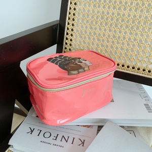 Sac cosmétique en cuir brillant PU grands sacs de maquillage de mode Portable mignon sacs de rangement pour femmes hommes voyage en plein air plage - Product Image 2