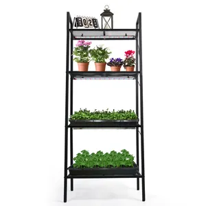 4 Tier Metal Plant Planter Stand für Topf blumen Display Vertical Growing Rack für Micro green 1020 Tabletts