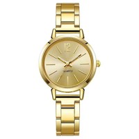 Jam Tangan Wanita Tali Baja Temperamen Fashion, Jam Tangan Quartz Wanita Trendi Sederhana Set Gelang