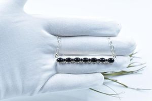 Collier en onyx noir et argent sterling fait à la main avec chaîne réglable de 18 pouces, argent sterling unisexe - Product Image 4