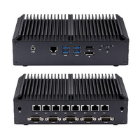Tanpa Kipas Mini PC I7 Intel Core Chip Linux Pfsense 8 I225V 2.5G LAN 5 COM Barebone DDR4 Hingga 32G Ram IPC Komputer Industri