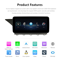 Écran tactile capacitif 10,25'' 1920*720, récepteur GPS CarPlay sans fil intégré, Mirror Link, 1 an de garantie, Mercedes Benz Classe GLK X204
