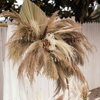 Arche de mariage en plein air, toile de fond, fleurs séchées, Bouquet de Pampas, décor en métal, support de fleurs de mariage