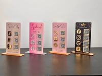 Acrylique Multi QR Code Signe Présentoir pour Instagram Facebook Lucite Google Social Media Sign Salon Sign Holder