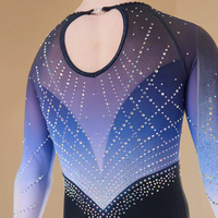 Justaucorps élégant justaucorps de gymnastique rythmique de haute qualité avec strass vêtements élégants pour athlètes de gymnastique