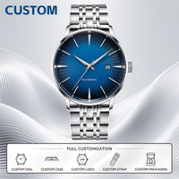 Maßgefertigte Uhr MOQ 50 Stück Herren Automatische Mechanische Armbanduhr Einfaches 45MM Zifferblatt 100M Wasserdicht Edelstahlband Reloj Uhren