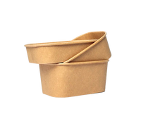 Boîte alimentaire carrée personnalisée en papier kraft recyclable de 6,9'' avec pelliculage mat et gaufrage pour salades, charcuteries, nouilles, sushis et autres.