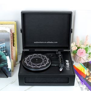 Lecteur de cassettes et enregistreur valise tourne-disque vinyle noir résistant aux taches - Product Image 5