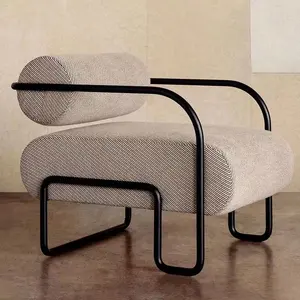 Nordic Light Luxury Design Single Living Room Mobiliário Sofá Cadeira Lazer Pano Sofá Cadeira do Encosto