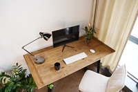 Bureau de bureau en bois d'orme ancien massif avec pieds de style en V Design rustique et moderne traditionnel pour l'étude des postes de travail à domicile