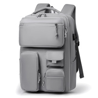 Tas Ransel Bisnis Oxford Kapasitas Besar dengan Logo Kustom, Bahan Poliester Tahan Air, Dilengkapi Pengisian Daya USB untuk Perjalanan Bisnis