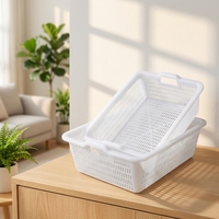 Panier de drainage en plastique avec poignée, passoire de cuisine en PE de qualité alimentaire pour le lavage, le rinçage et la préparation des légumes et des fruits