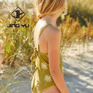 Traje de Baño de una Pieza con Estampado Hawaiano de Alta Calidad para Niños, Bikini de Nailon Reciclado Personalizado para Niñas - Product Image 4