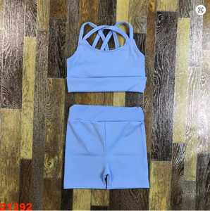 Conjunto Deportivo para Mujer, 13 Colores, Top con Tirantes Cruzados + Pantalones Cortos, para Correr, Deportes al Aire Libre, Yoga, Venta Caliente 2026 - Product Image 2