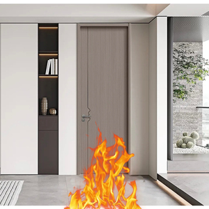 Puerta interior de madera para hotel y apartamento moderno, clasificación contra incendios de 20/30/45/60/90 minutos, función de prevención de incendios de madera maciza terminada - Product Image 3