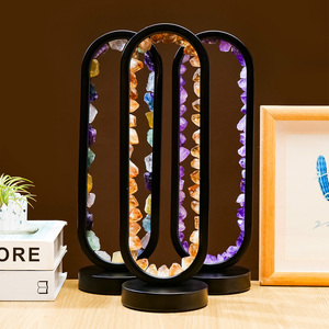 ไฟกลางคืน LED หินคริสตัลธรรมชาติแบบขายส่ง, โคมไฟ USB <span class=keywords><strong>พลอย</strong></span>สำหรับตกแต่งบ้าน, การบำบัด และของขวัญ - Product Image 5