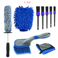Kit de 21 brosses de nettoyage auto en nylon pour detailing, brosses de nettoyage pour perceuse, tampons éponge de polissage, outils de nettoyage intérieur et extérieur