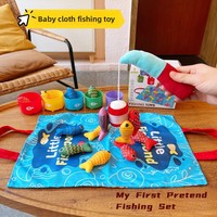 Permainan Memancing Kain Montessori, Mainan Edukasi Dini untuk Bayi, Menghitung, Menyortir Warna & Cangkir Susun dengan Tas Penyimpanan