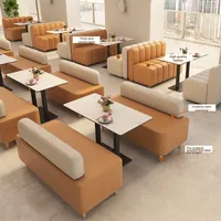 Conception personnalisée Café commercial moderne Bar Hôtel Restaurant Meubles Table Chaises Ensembles Booth Canapé Siège Tissu Salle À Manger