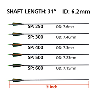 Flèches en carbone pour la chasse ID 6.2mm flèche arbre avec 4 pouces dinde caractéristique arc classique arc à poulies en gros