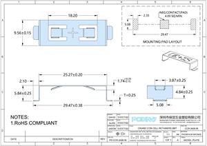Clip de retenue pour pile bouton <span class=keywords><strong>3V</strong></span> CR2450 SMD SMT CR2450 Alternative BC-2005 - Product Image 5
