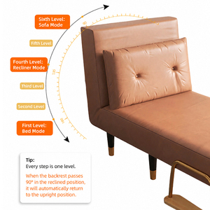Wasserabweisendes Stoff-Klappsofa 2-Sitzer Konvertierbare Couch Pflegeleicht Nordischer Stil Metallrahmen Rückenlehne Villa - Product Image 4