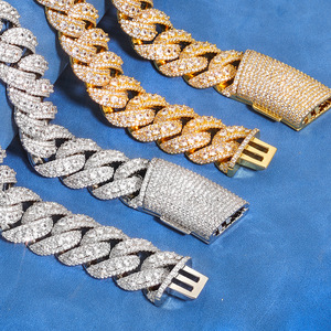 Premium B2B Wholesale 22mm VVS Moissanite Bubble Cuban <b>Bracelets</b> S925 Silver 18K <b>Gold</b> PVD Iced Hip Hop Jewelry OEM - Product Image 4