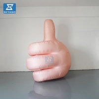 Décoration de dessin animé personnalisé, installation d'art à la main avec pouce levé gonflable