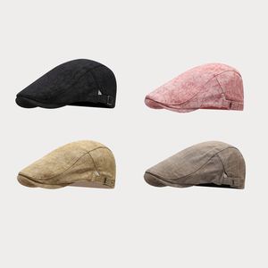 2025 Spring New Men Women Outdoor Breathable Cotton Linen Ivy Cap Fashion Retro <b>Sunscreen</b> Tie-Dye Beret Hat - Product Image 2