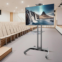 ZENO TV Portabel Beroda 32-65 Inch, Dudukan TV Mobile, Troli Beroda untuk Luar Ruangan, Tinggi Dapat Disesuaikan, dengan Roda Senyap 150