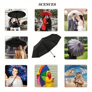 Parapluie compact pliable en cinq sections avec étui, cadre métallique, coupe-vent et anti-UV, modèle capsule, fabriqué en Chine - Product Image 4
