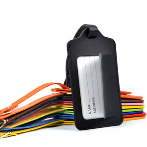 Biểu Tượng Tùy Chỉnh Kinh Doanh Bán Buôn Đầy Màu Sắc Thời Trang Nhẹ Nhàng Số Lượng Lớn PU Da Du Lịch Trống Hành Lý Tag - Product Image 6