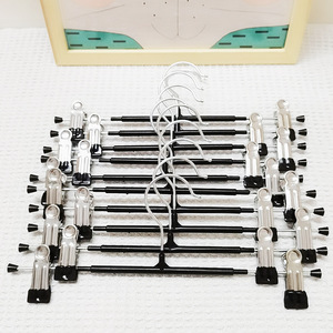 Pinzas para pantalones sin costuras, pinzas para ropa, perchas de acero inoxidable, pinzas para faldas engrosadas, pinzas dobles ajustables para pantalones - Product Image 1