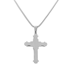Men's Stainless Steel <b>Cross</b> Pendant Necklace Geometric Design Punk Retro Style 120176 - Product Image 2